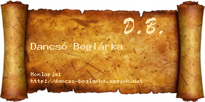 Dancsó Boglárka névjegykártya