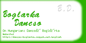 boglarka dancso business card